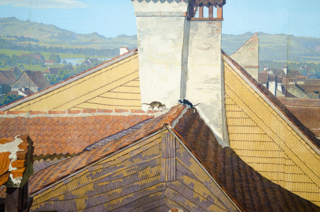 Die beiden Katzen auf den Dächern Thuns.
