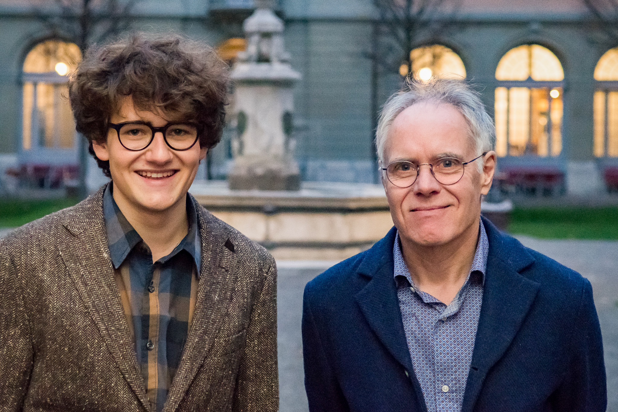 Frédéric Urech und Moritz Leuenberger waren im November im Generationentalk. – Bild: Manuel Meister